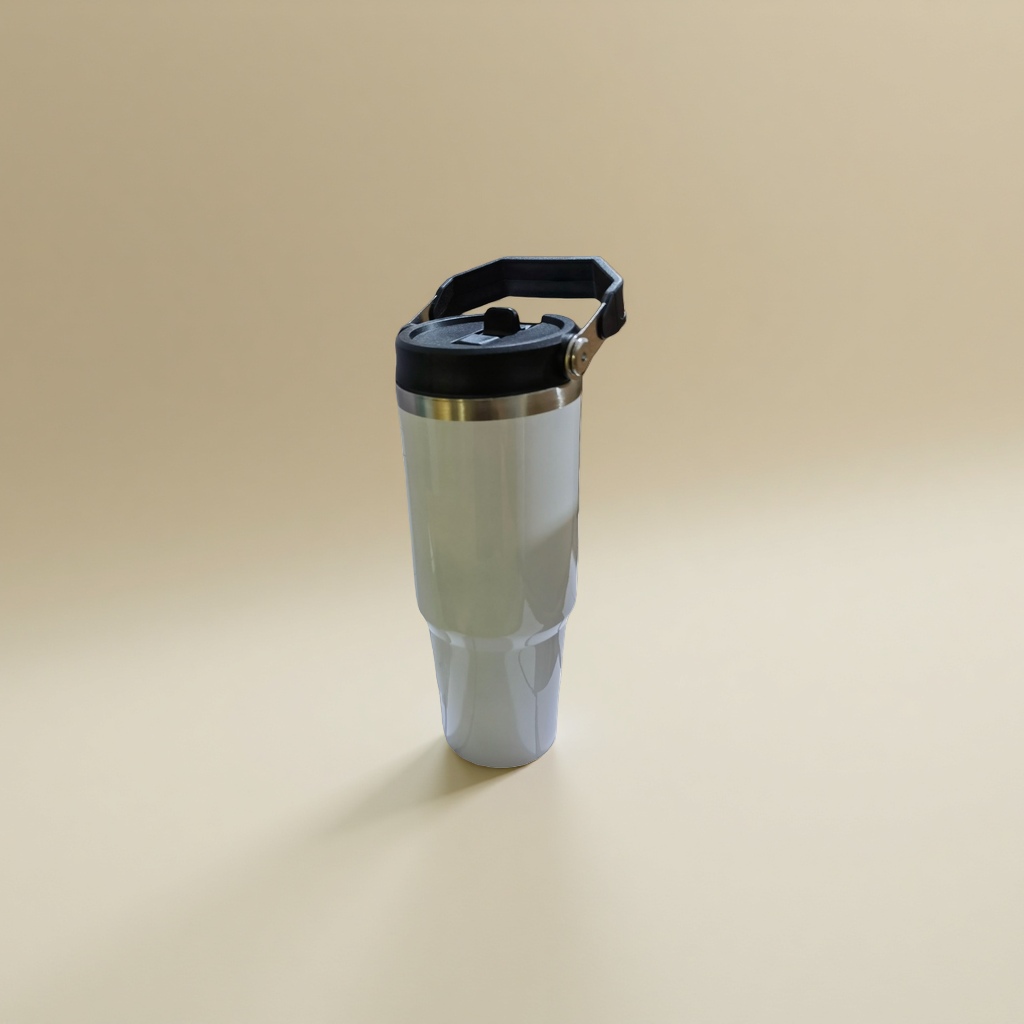 White car cup heat transfer printing stainless steel portable, heat-resistant and durable insulated cup details Picture