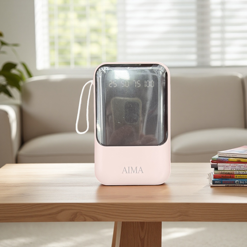 AIMA pink portable heater is a portable electronic device details Picture
