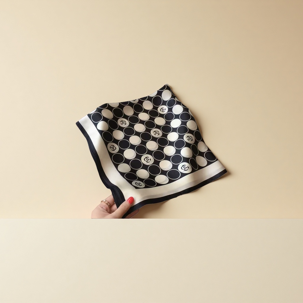 The silk scarf is a fashionable printed square scarf for women, light, breathable and elegant, suitable for ladies in spring and summer
