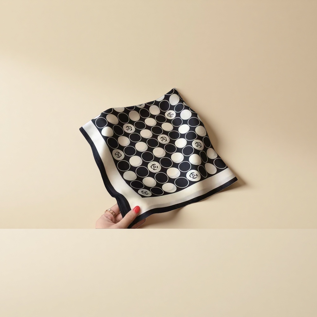The silk scarf is a fashionable printed square scarf for women, light, breathable and elegant, suitable for ladies in spring and summer Specification image