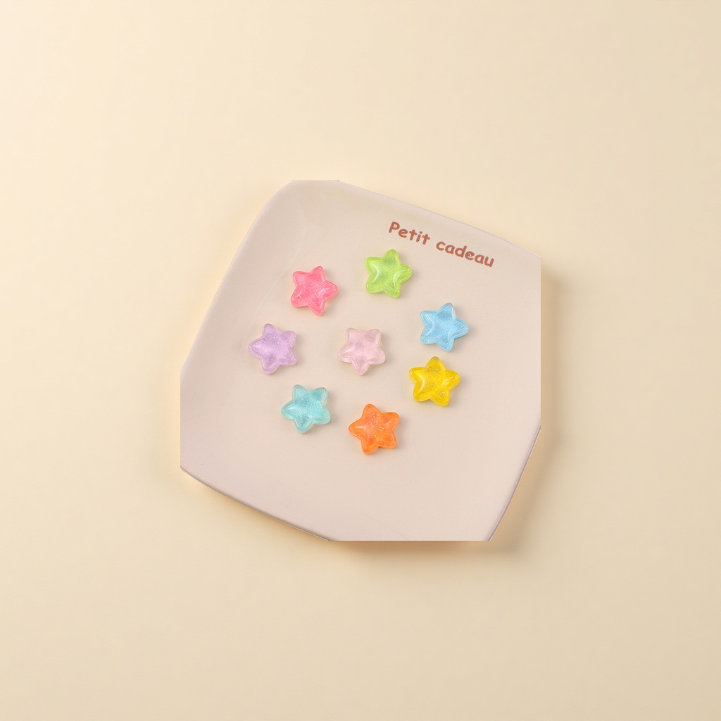 DIY cartoon ice-transparent star resin accessories, mobile phone cases, hairpins, cream glue patch accessories Specification image