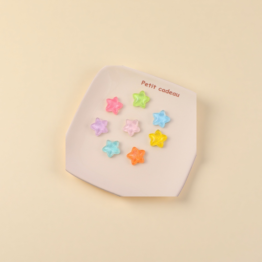 DIY cartoon ice-transparent star resin accessories, mobile phone cases, hairpins, cream glue patch accessories details Picture