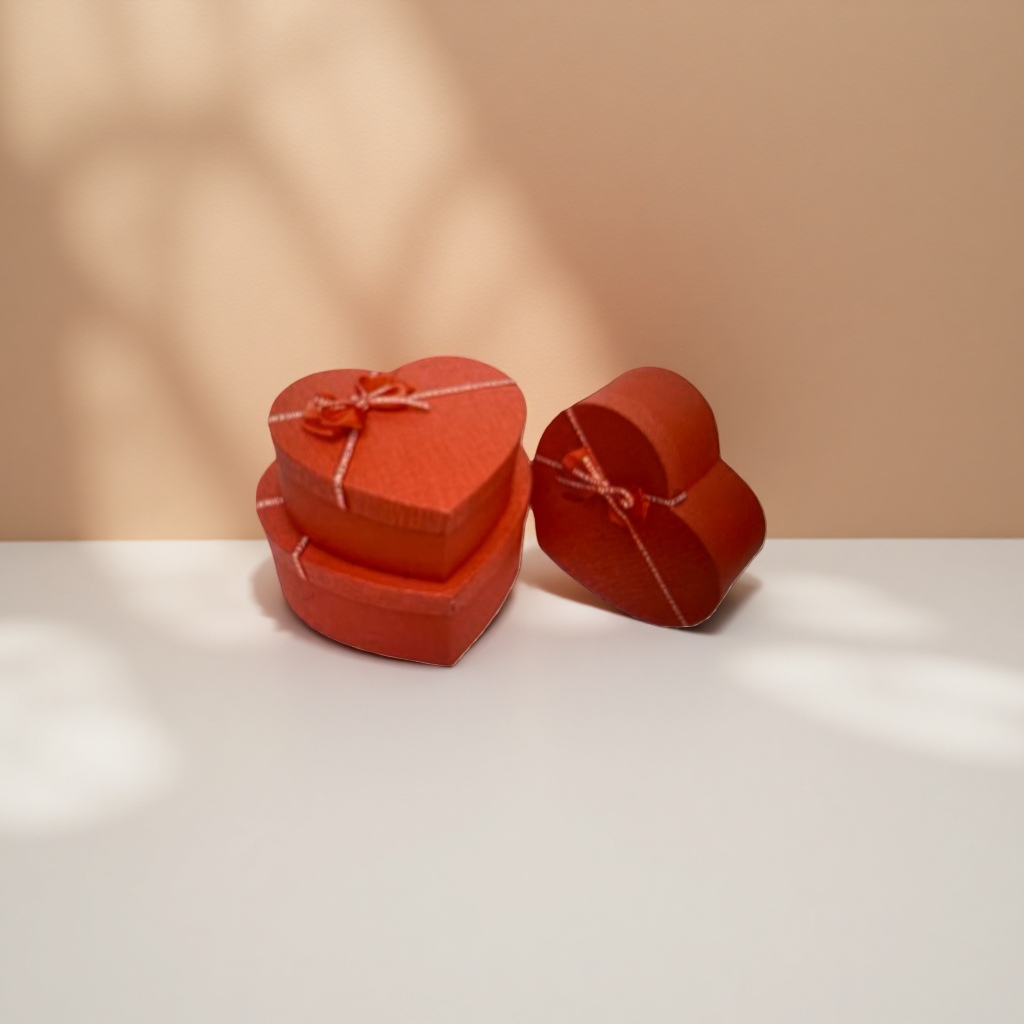 A red heart-shaped gift box for Valentine's Day, a surprise packaging box for your girlfriend's birthday details Picture
