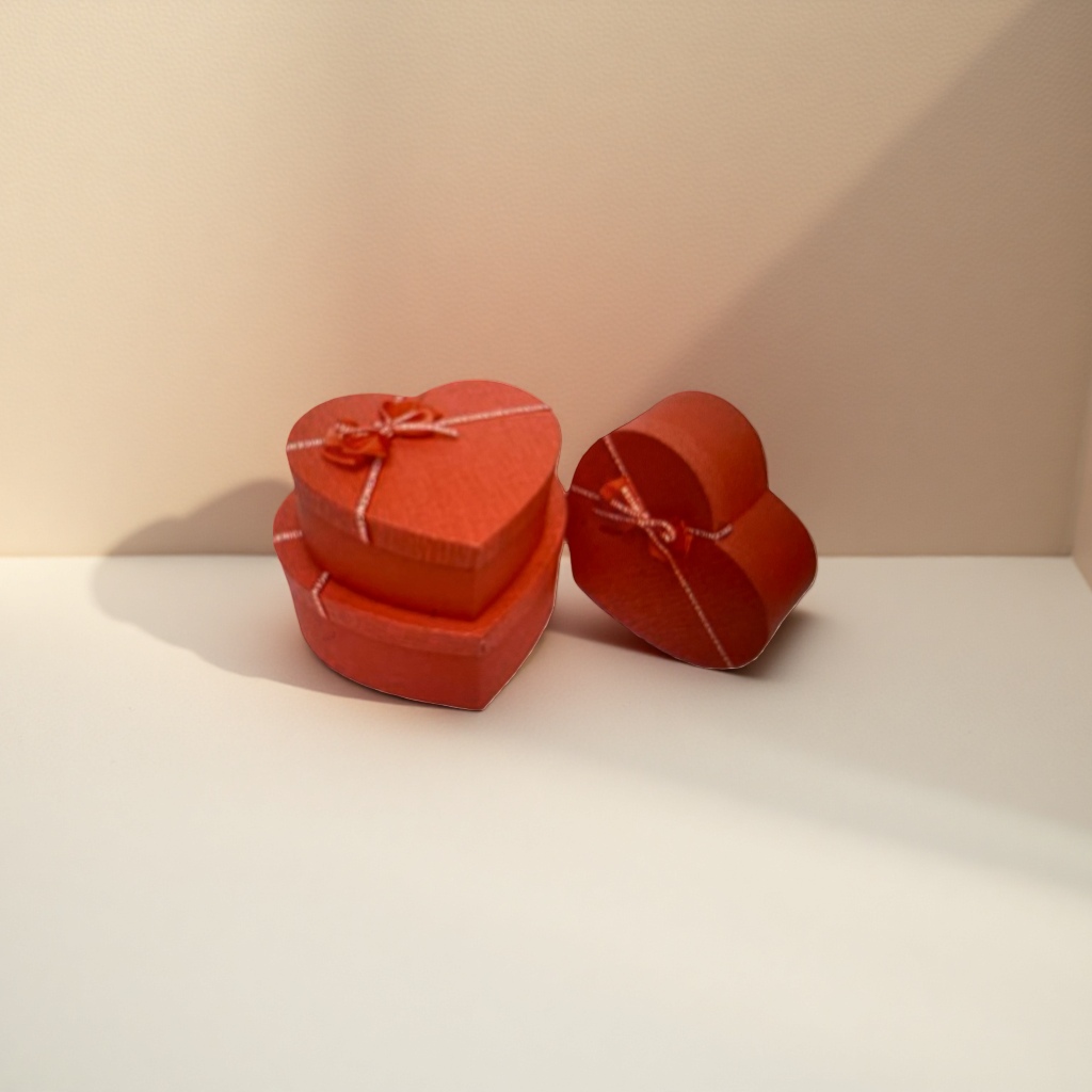 A red heart-shaped gift box for Valentine's Day, a surprise packaging box for your girlfriend's birthday Specification image