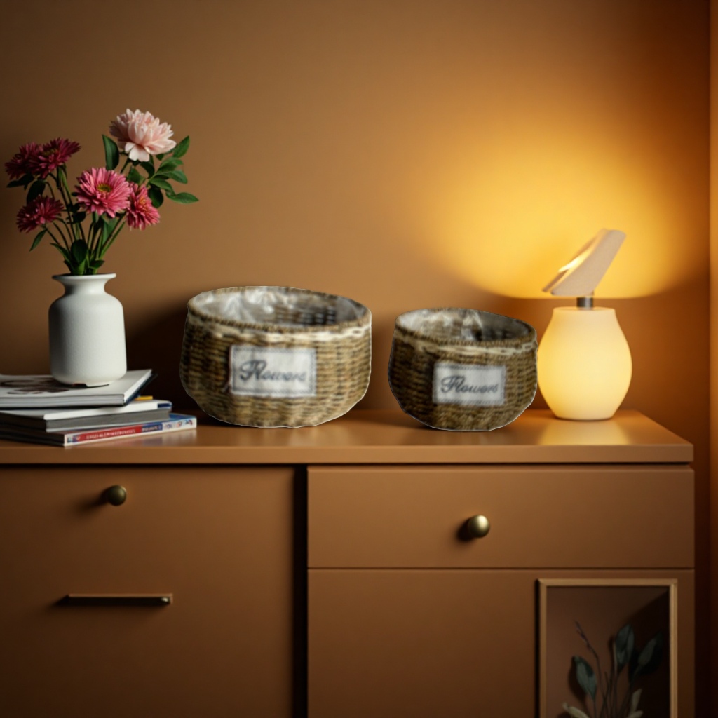 Woven baskets, storage baskets, rattan baskets, home decoration baskets, multi-functional baskets Specification image