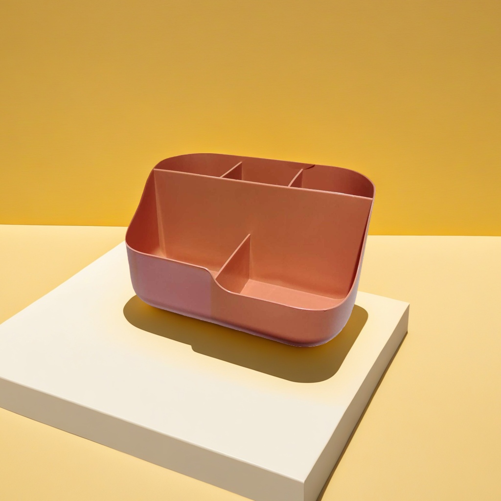 橙色分格收纳盒多层分类整理盒办公家居用品