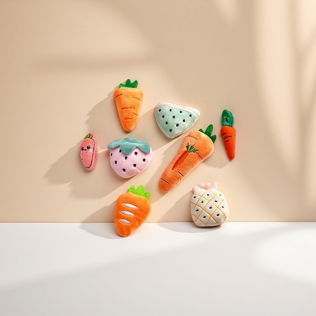 Cartoon carrot plush brooch accessories, dolls, hair clips, clothing, shoes, hats, socks, embroidery, diy cotton-filled ornaments and accessories details Picture