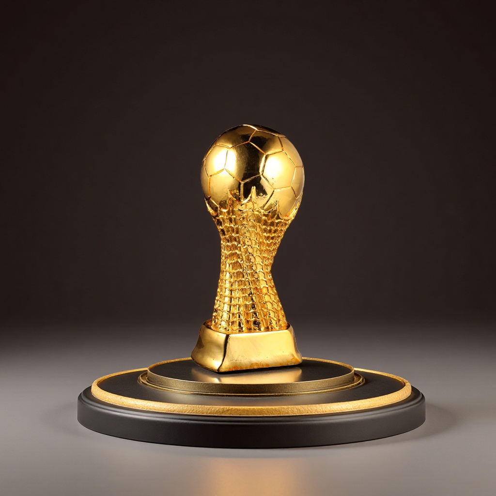 Golden football trophy casting process, metal material, commemorative collectible, event award ceremony full figure