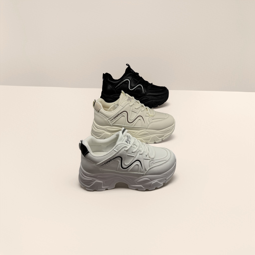 White sports shoes, black sports shoes, unisex running shoes, lightweight, breathable and anti-slip details Picture