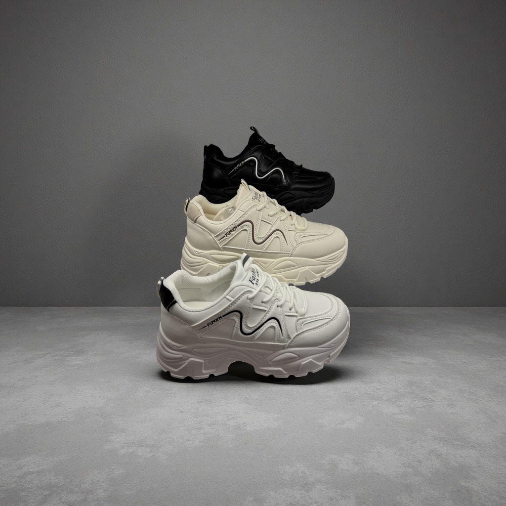White sports shoes, black sports shoes, unisex running shoes, lightweight, breathable and anti-slip Specification image