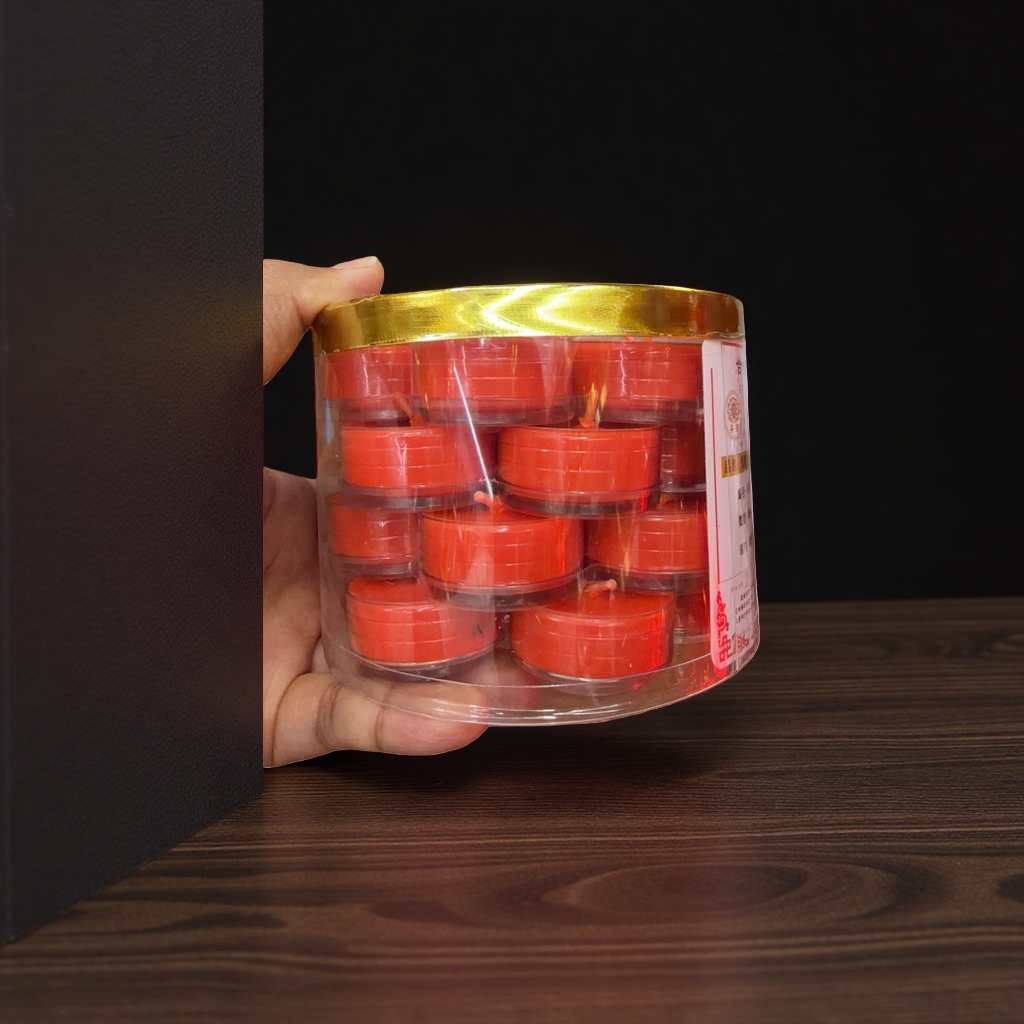 Red lotus candle tray, a simple style candlestick for home decoration