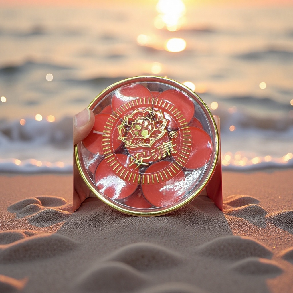 Red lotus candle tray, a simple style candlestick for home decoration Specification image