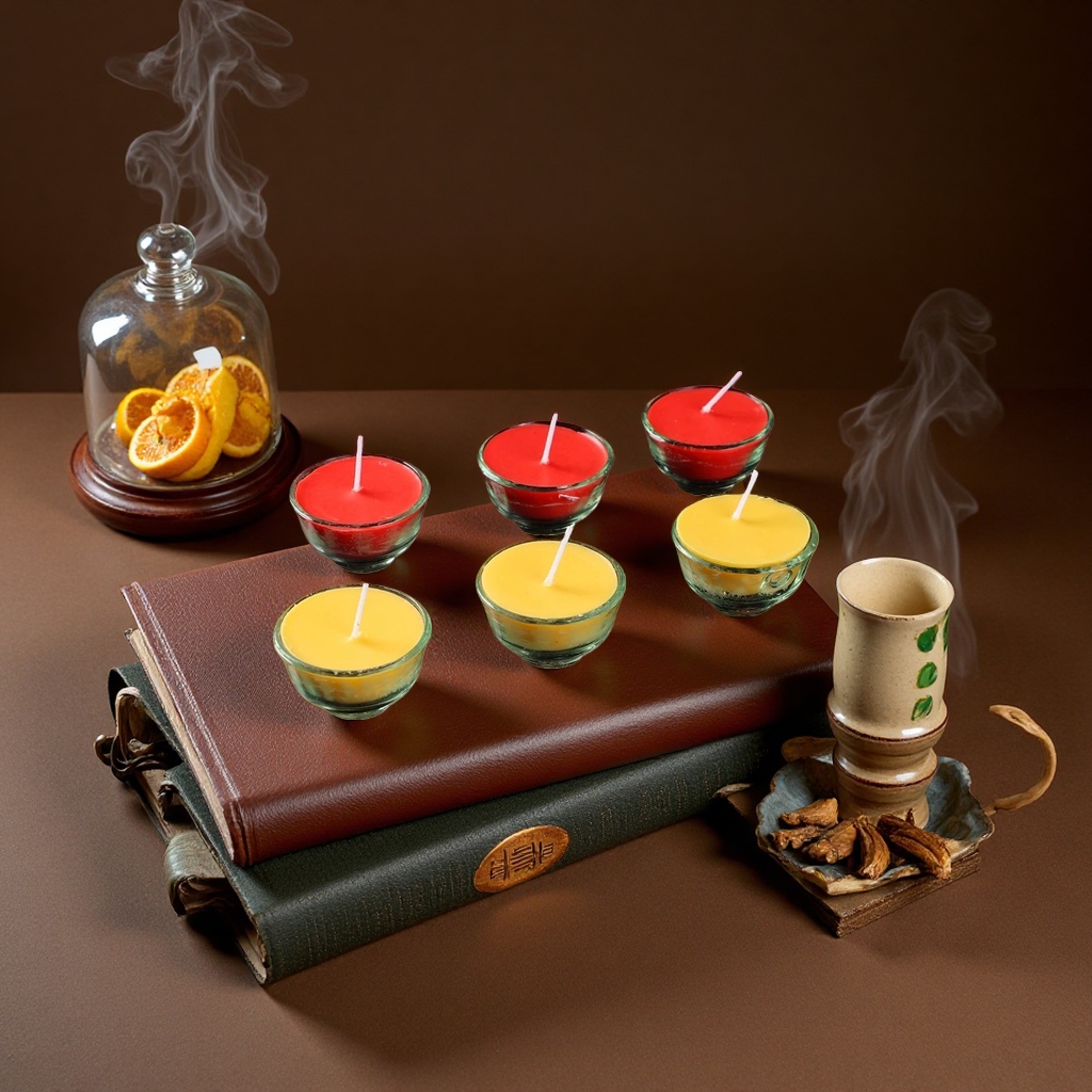Red candles in glass cups and red candle gift boxes Application Scenario