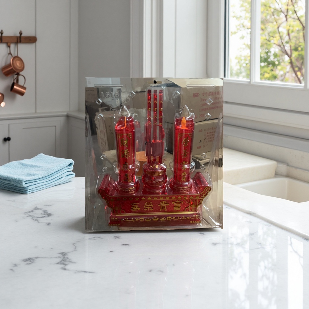 Red candles, scented candles, romantic atmosphere, birthday parties, wedding decorations, candlesticks details Picture
