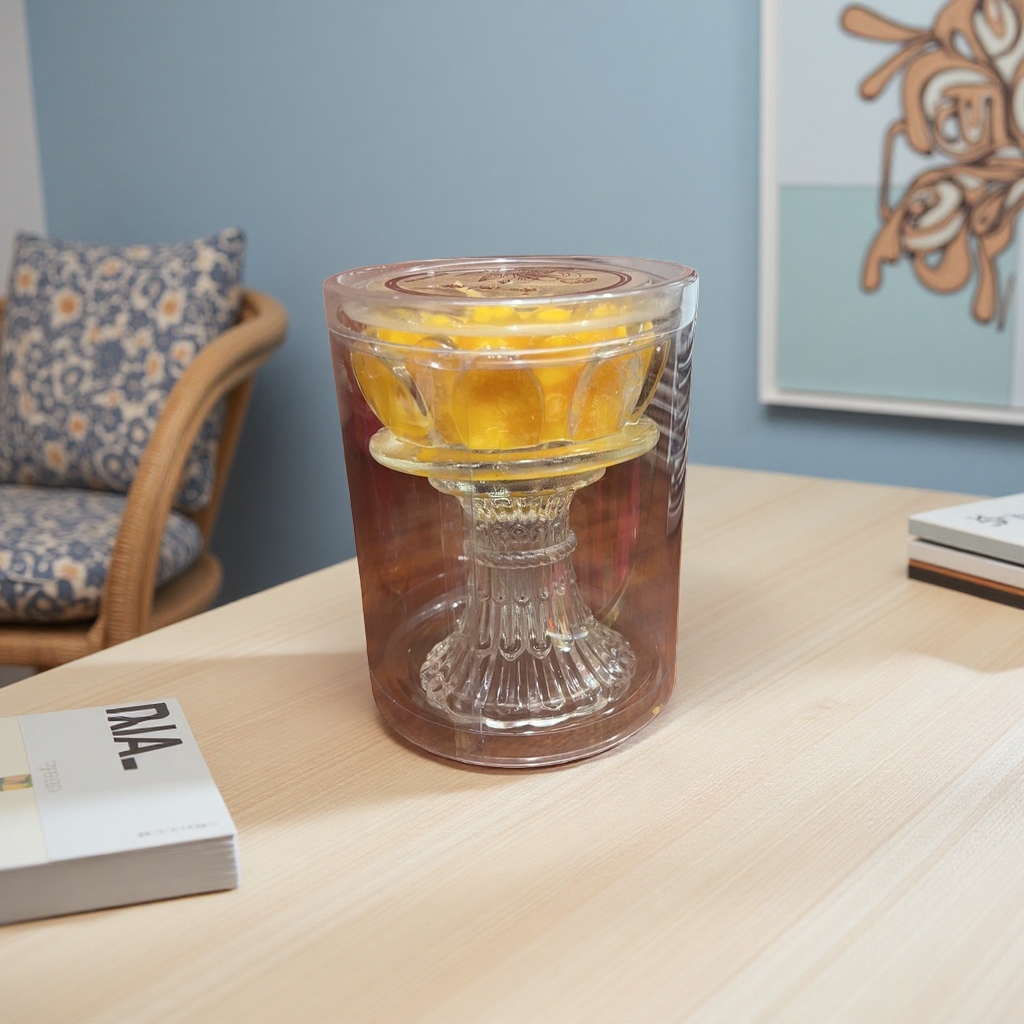 Red jelly-like transparent glass cup, yellow jelly-like transparent glass cup Application Scenario