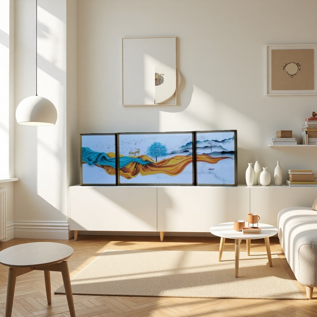 抽象画三联画装裱画客厅装饰画艺术画框组合画