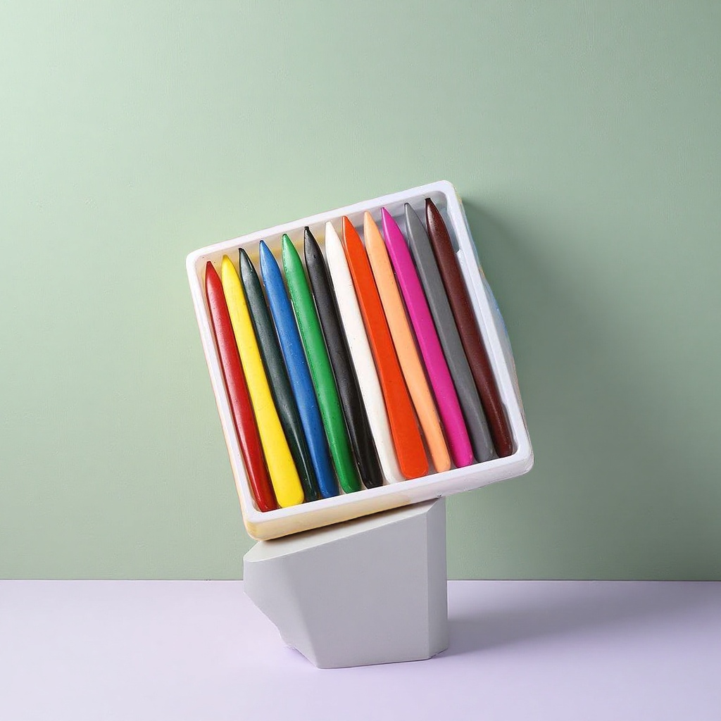 Colored crayon set, crayon box, 12-color washable colored pens for children's drawing details Picture