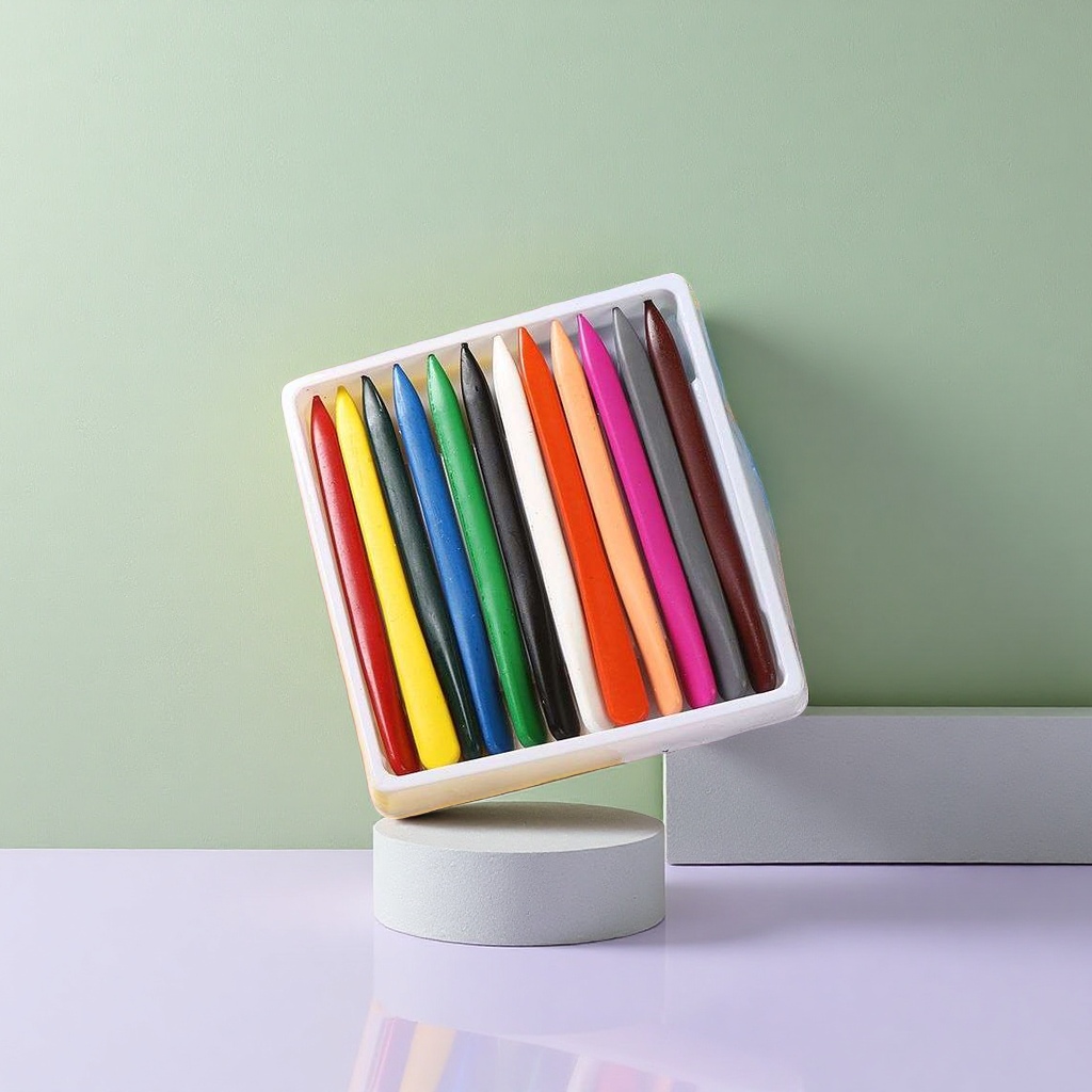 Colored crayon set, crayon box, 12-color washable colored pens for children's drawing