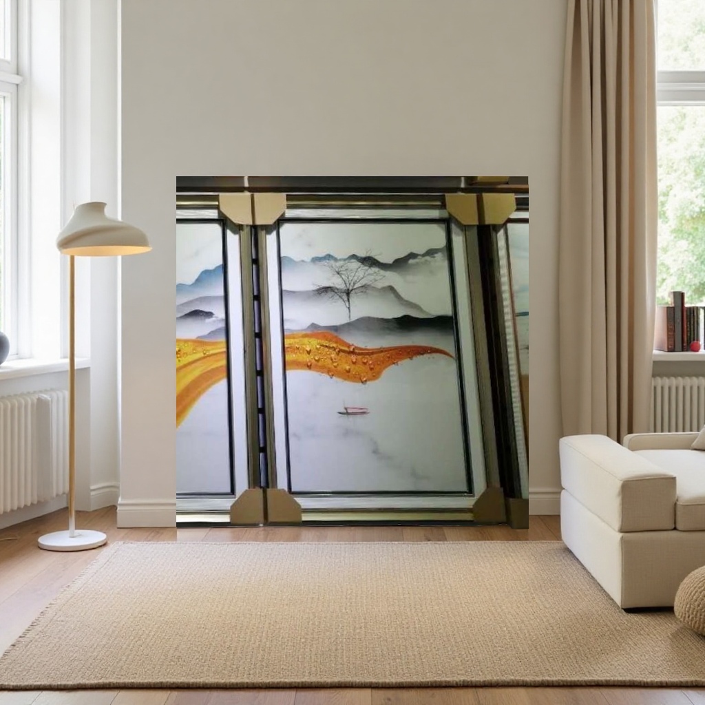 Landscape paintings, glass paintings, decorative paintings, living room and bedroom wall hangings, simple style details Picture