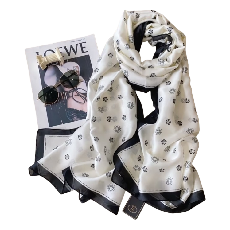 Silk scarves, ribbons, small silk scarves, square scarves, shawls and scarves are elegant, versatile and classic styles Item Picture