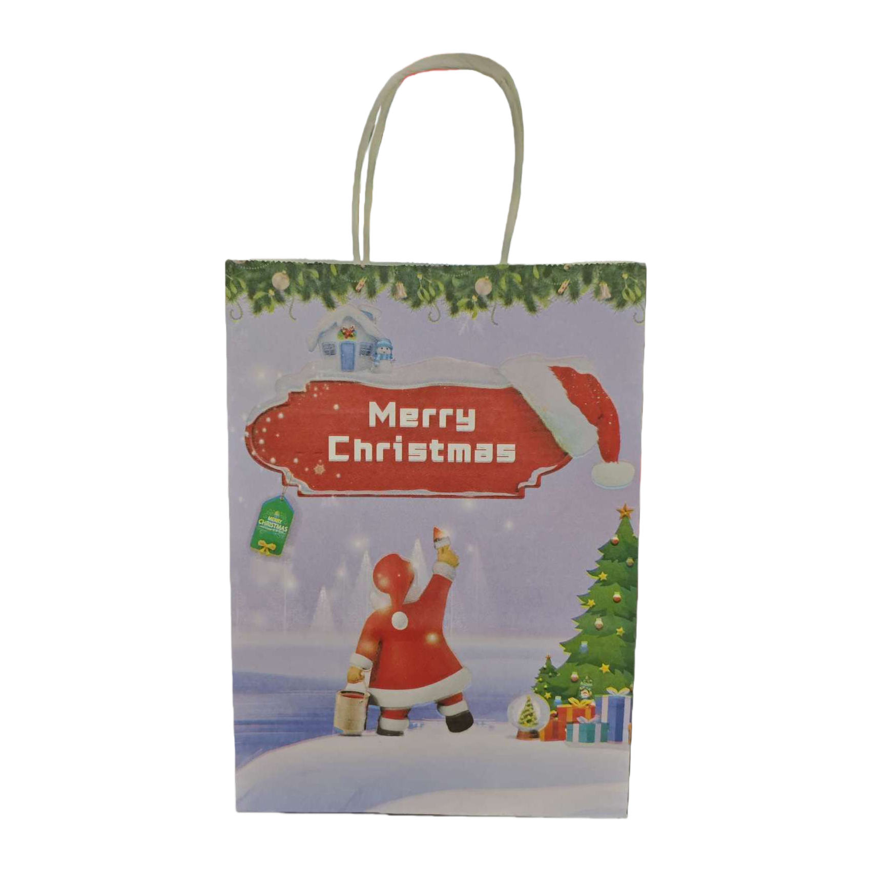 Christmas-themed gift bags with cute cartoon packaging are reusable and portable for giving as gifts Item Picture