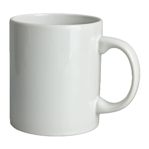 A simple 11oz white ceramic cup specially designed for heat transfer and sublimation handicrafts Item Picture