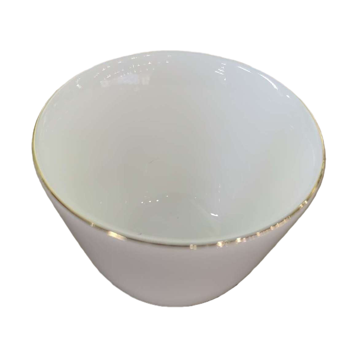 白色带金边骨瓷碗家用餐具精致茶具礼品白底实物图