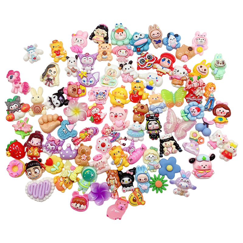 Accesorios de resina de dibujos animados accesorios goka tarjetas de pelo diy clips de pelo sanrio crema pegamento funda de teléfono accesorios DIY Item Picture