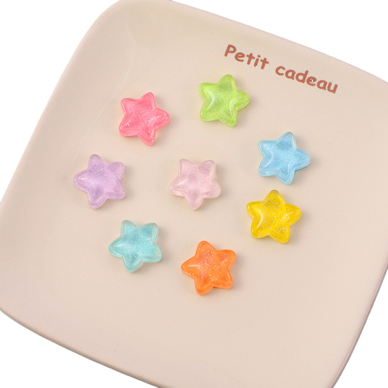 DIY cartoon ice-transparent star resin accessories, mobile phone cases, hairpins, cream glue patch accessories Item Picture