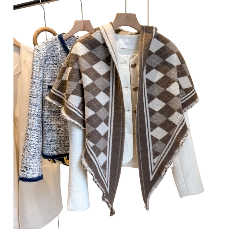 Tartan chal caliente moda mujer bufanda engrosado invierno chal Item Picture