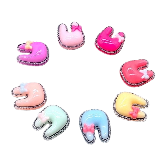 Lindo arco de dibujos animados cabeza de conejo accesorios de bricolaje accesorios de resina casos de teléfono material de belleza orejas de conejo Item Picture