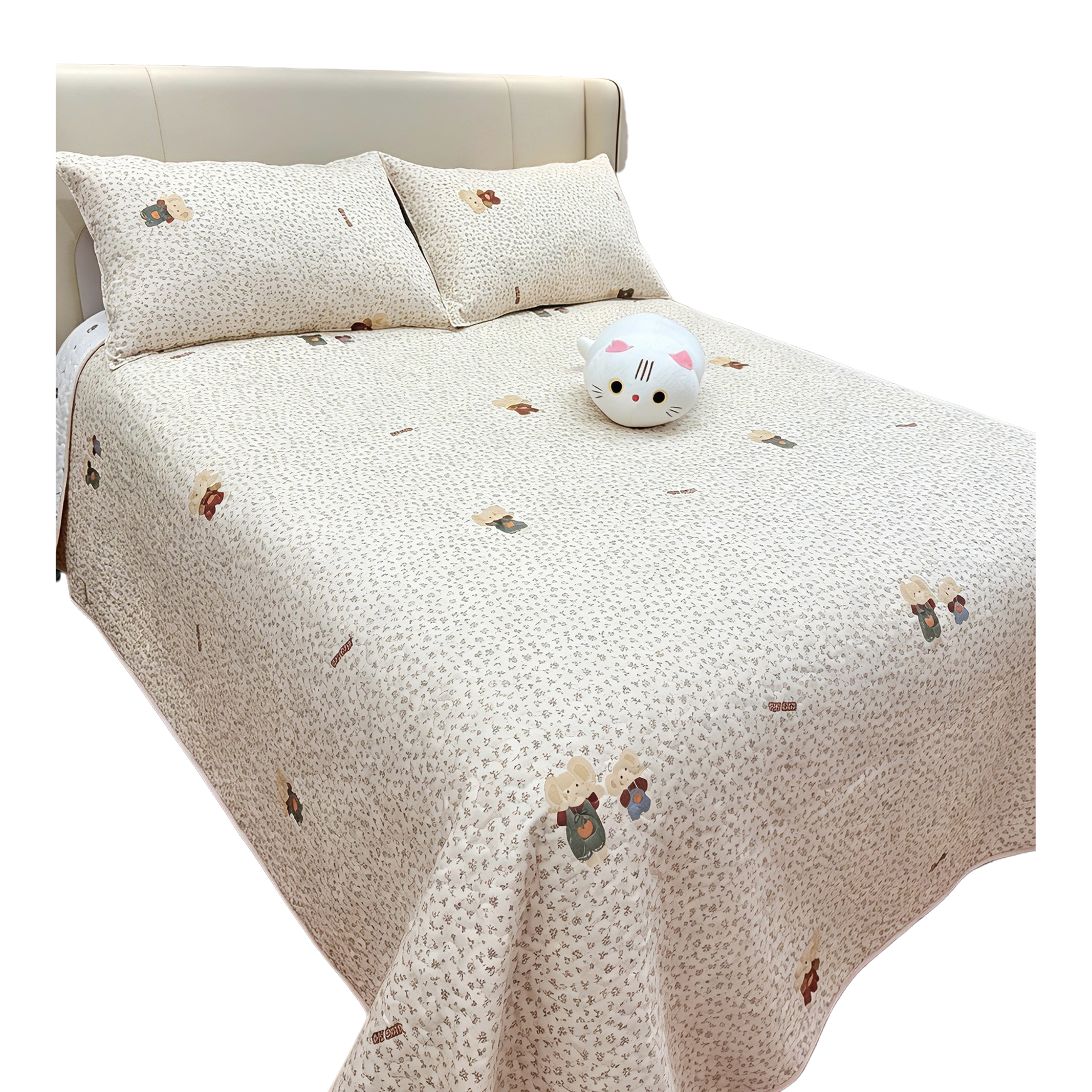 Cartoon pattern children's bedding set of four pieces, pure cotton, comfortable, breathable and warm, suitable for all seasons Item Picture