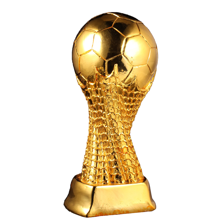 Golden football trophy casting process, metal material, commemorative collectible, event award ceremony Item Picture