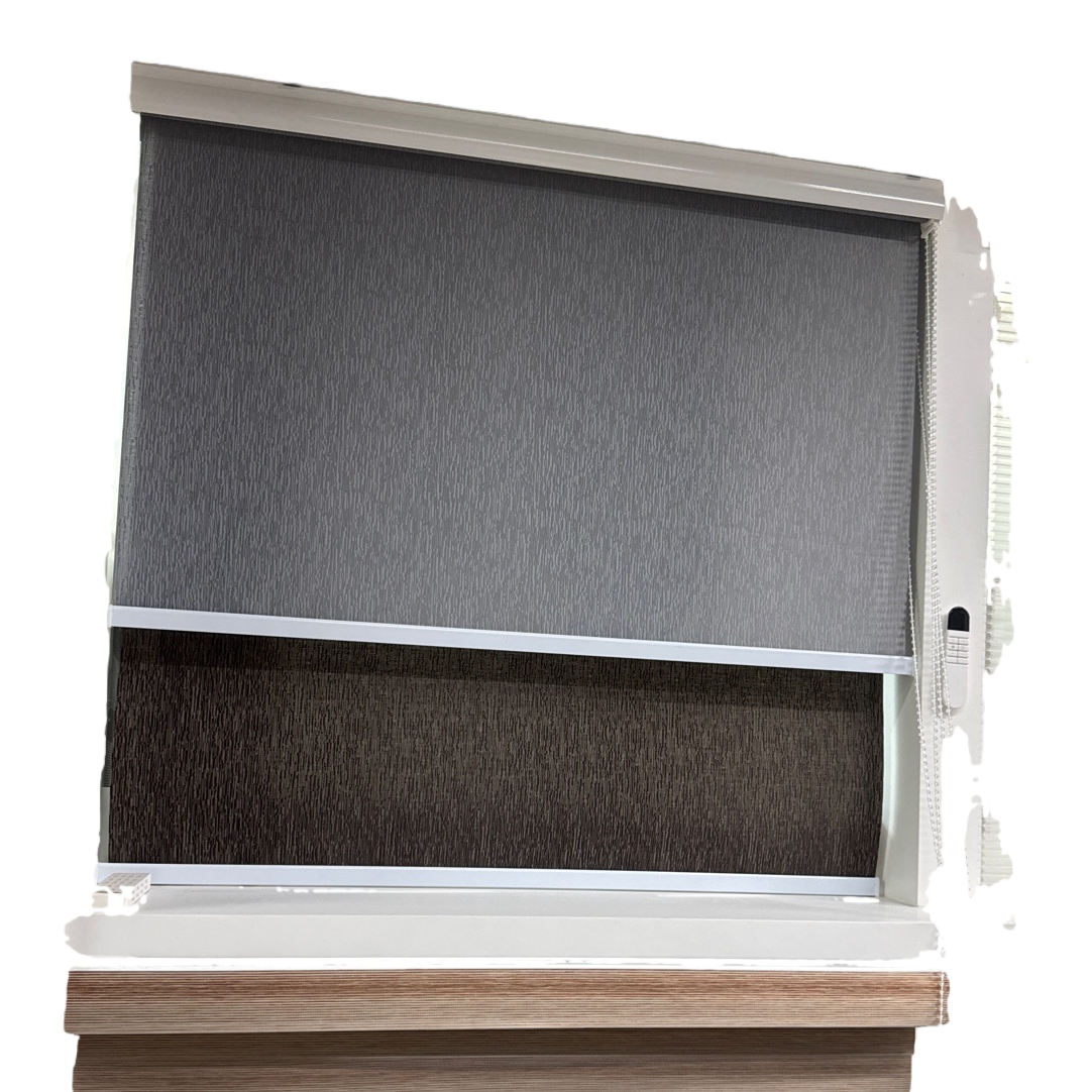 A 1.5-meter-wide grey roller blind window with light-blocking and heat-insulating simple living room window curtain Item Picture