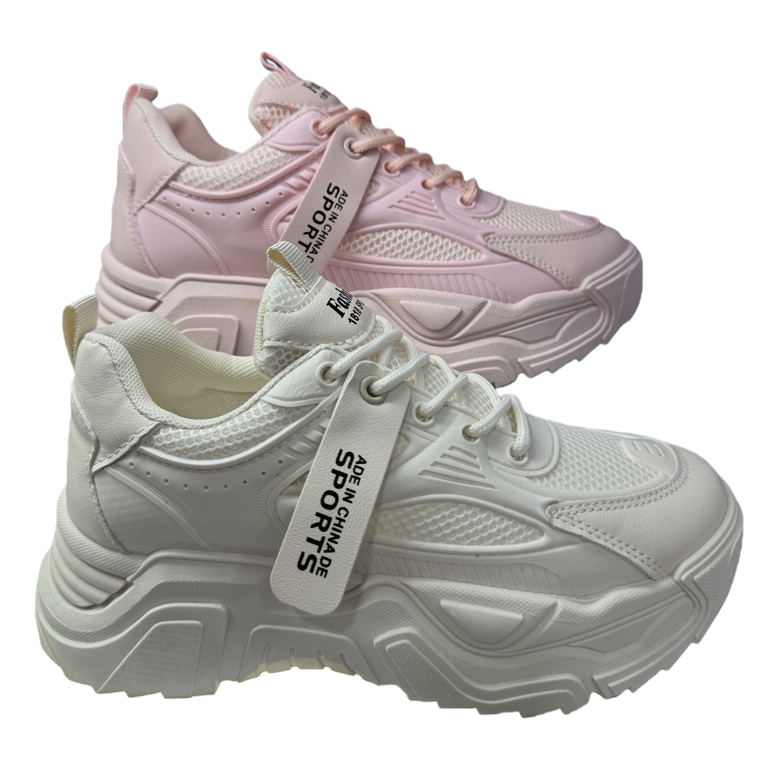 White sports shoes, pink sports shoes and black sports shoes are suitable for both men and women. They are comfortable, light and breathable Item Picture