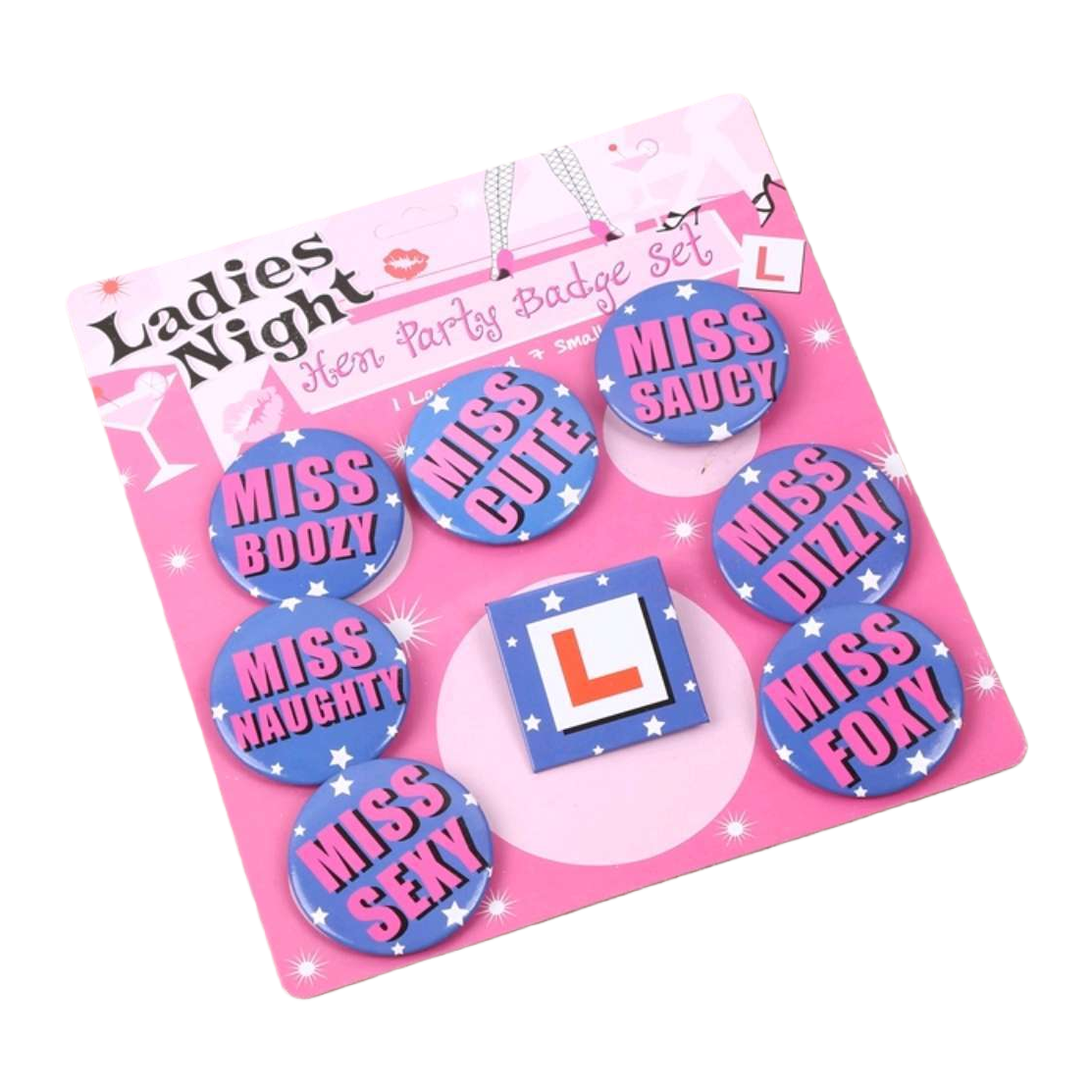 Ladies Night Hen Party Badge Set 派对徽章套装白底实物图