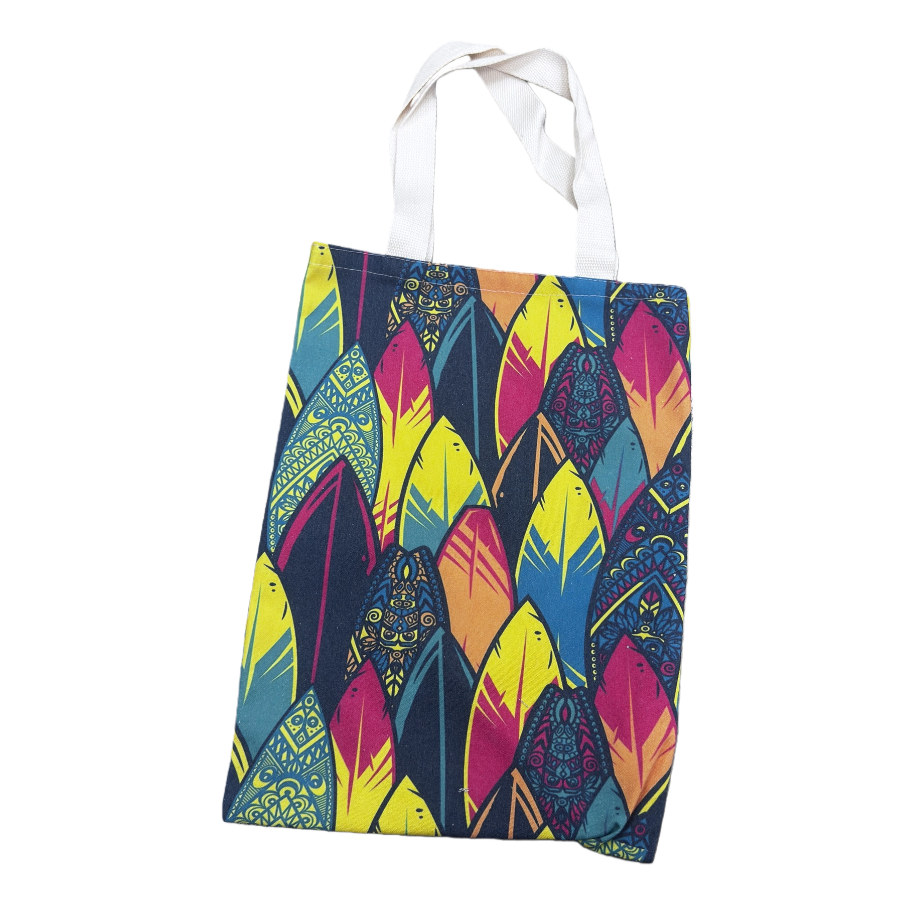 Colorful pattern handbags are fashionable, environmentally friendly and reusable packaging bags Item Picture