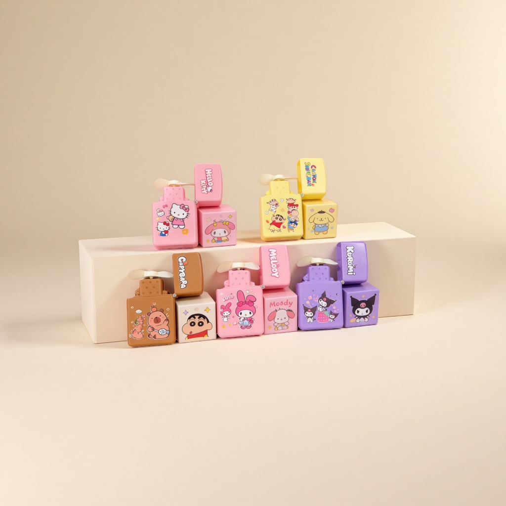 Cute cartoon-shaped mini fan, portable small fan, a cool and cooling summer wonder details Picture