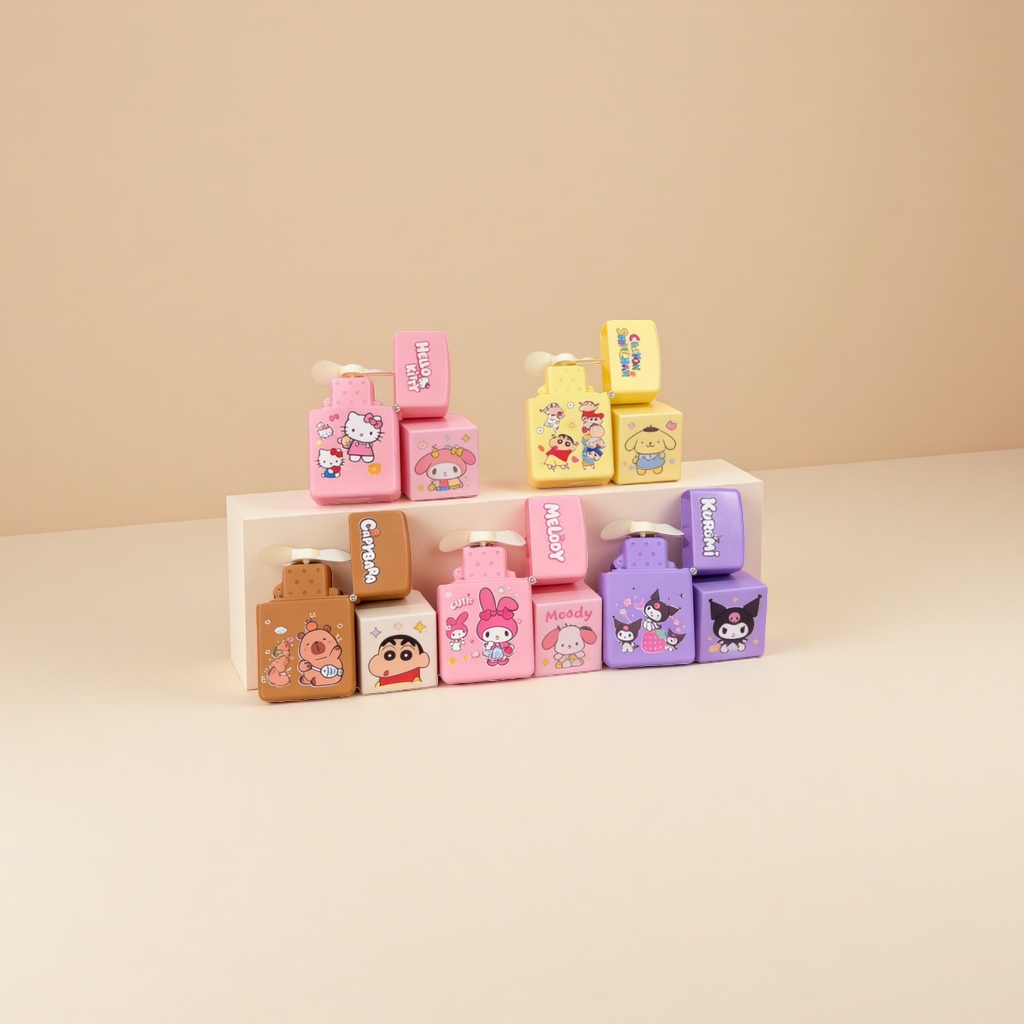 Cute cartoon-shaped mini fan, portable small fan, a cool and cooling summer wonder