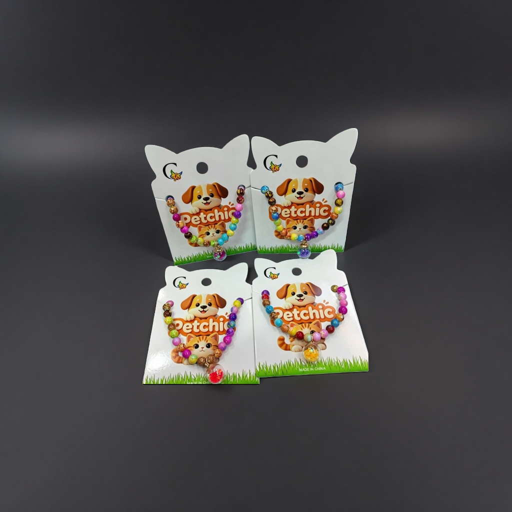 Colorful bead bracelet pet-themed packaging card details Picture