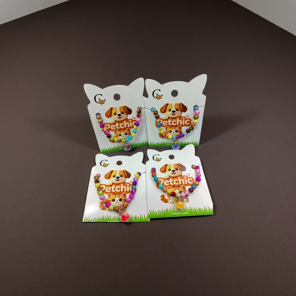 Colorful bead bracelet pet-themed packaging card Specification image