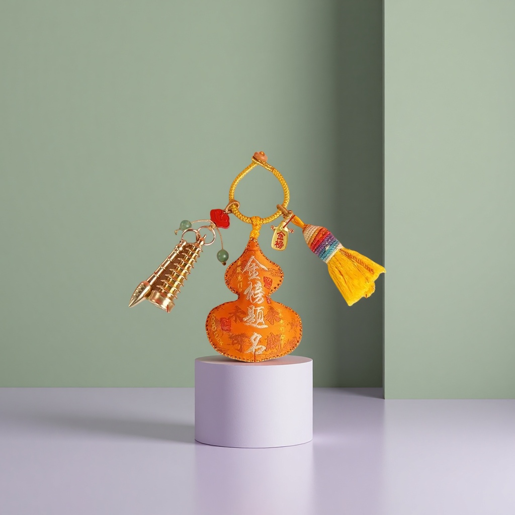 Product Information + Sachets, copper Wenchang pens, copper Wenchang pagans, Auspicious Cloud and Ruyi locks, "Success in the Imperial Examination" pendants, tassels details Picture