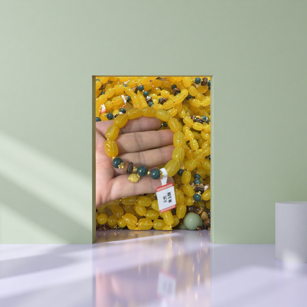 Yellow beads + bracelet