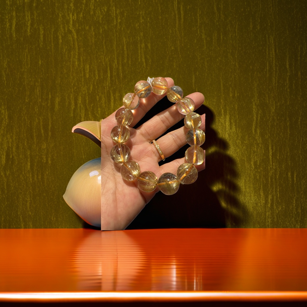 Perlas de cristal amarillo transparente + string de mano Specification image