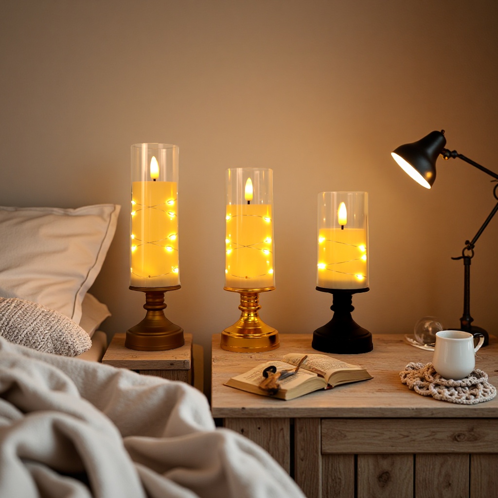 Decorative candlesticks, LED light strings, candles, simulated candles, candlestick ornaments, candle handicrafts Application Scenario