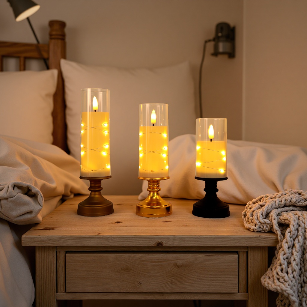 Decorative candlesticks, LED light strings, candles, simulated candles, candlestick ornaments, candle handicrafts Specification image