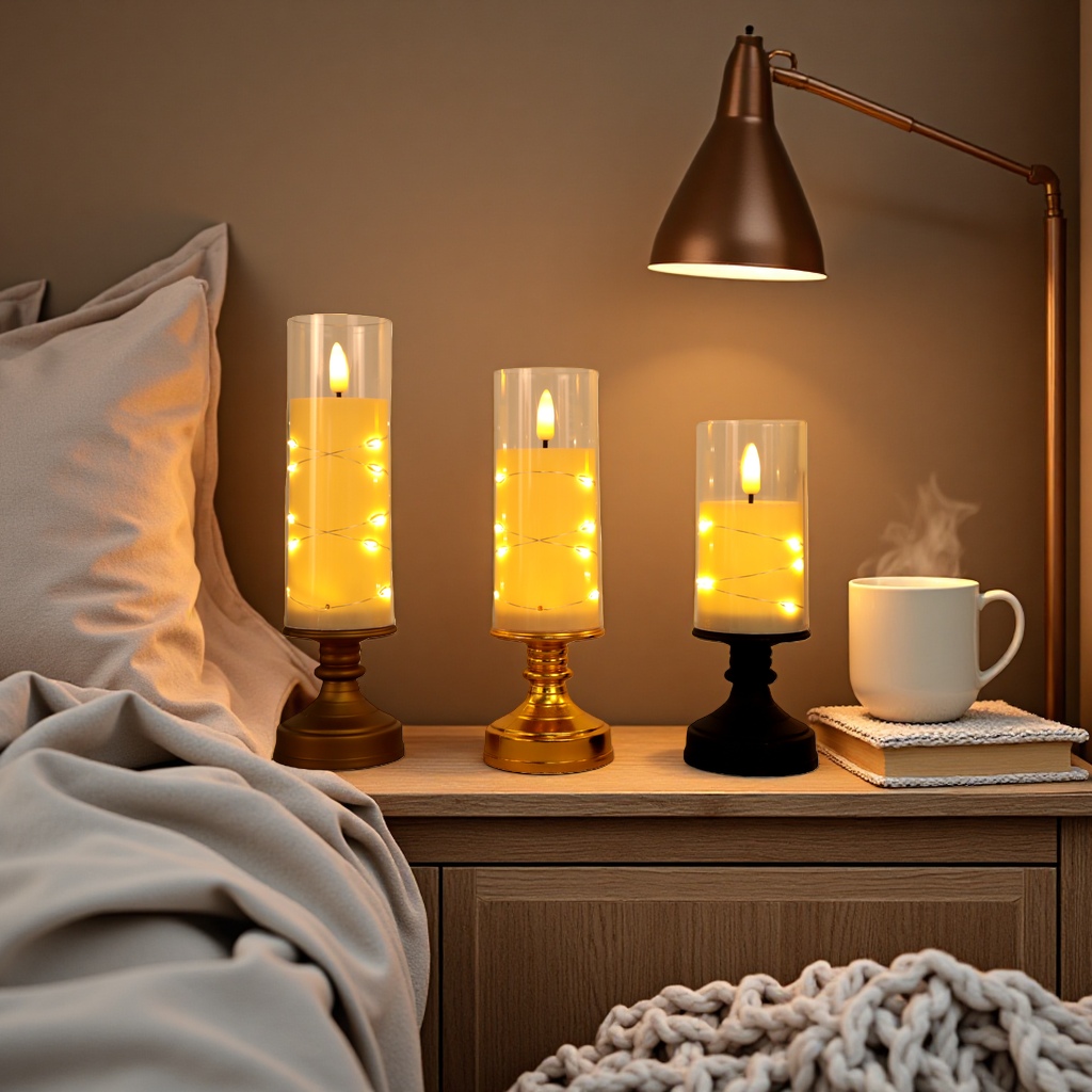 Decorative candlesticks, LED light strings, candles, simulated candles, candlestick ornaments, candle handicrafts