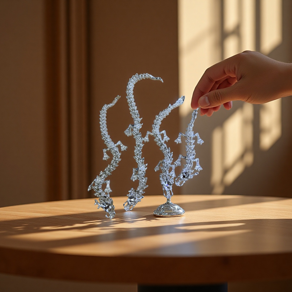 The new alloy dragon figurines come in various sizes and can also be played with Application Scenario