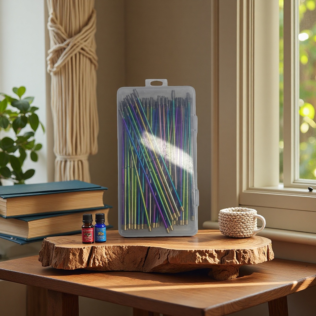 Portable, waterproof and dustproof transparent storage box set for color metal brush heads details Picture