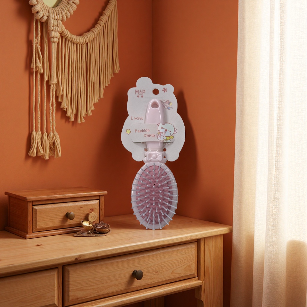 The pink comb has smooth teeth and is anti-static. It is a perfect hair combing tool for girls Specification image